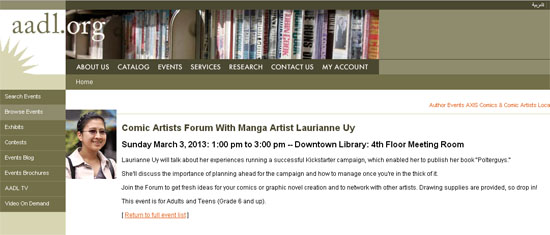 Comics Art Forum at the Ann Arbor Downtown Library